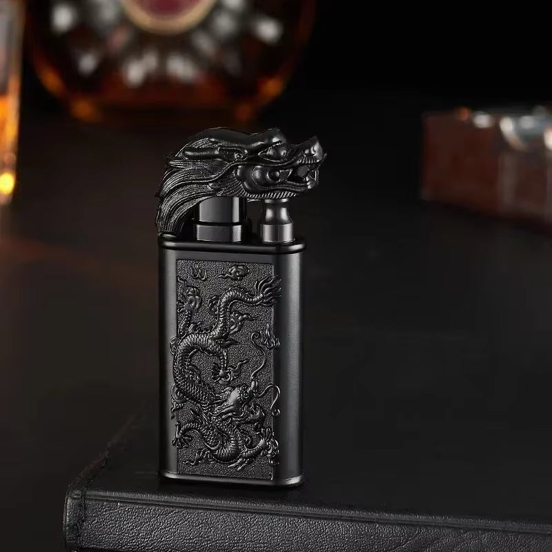 Windproof 3D Dragon Double Flame Lighter Metal Double Jet Flame Portable Lighter Perfect for Men!