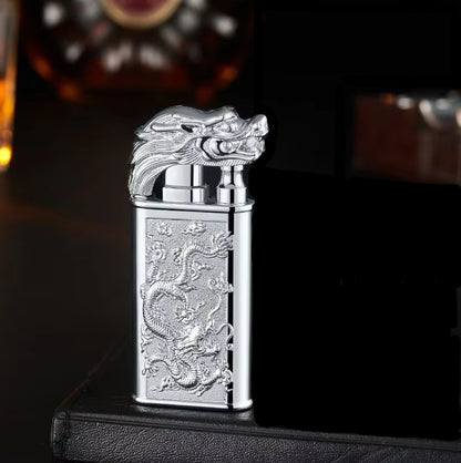 Windproof 3D Dragon Double Flame Torch + Lighter Combo, Perfect Gift for Men!