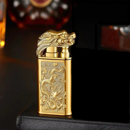 Windproof 3D Dragon Double Flame Torch + Lighter Combo, Perfect Gift for Men!
