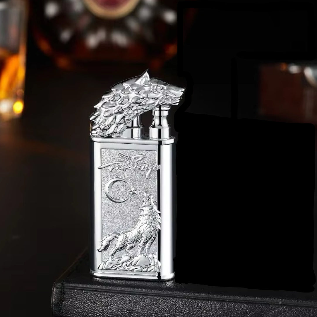 Windproof 3D Dragon Double Flame Torch + Lighter Combo, Perfect Gift for Men!