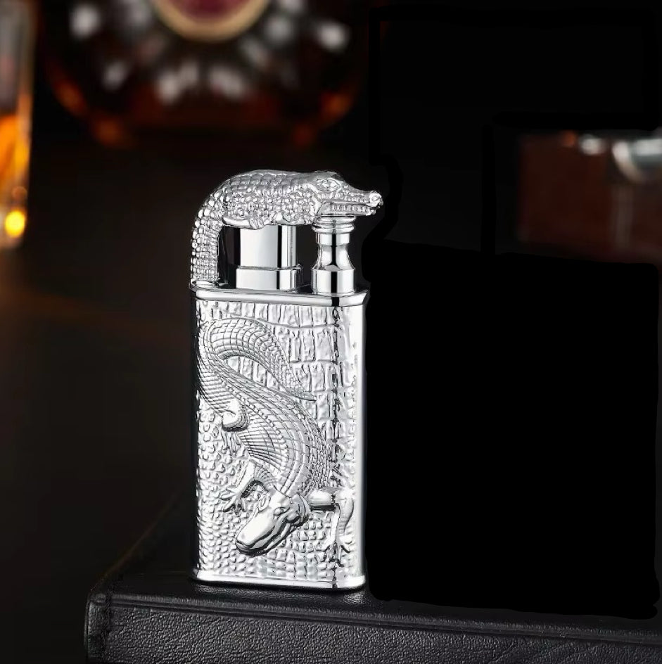 Windproof 3D Dragon Double Flame Torch + Lighter Combo, Perfect Gift for Men!