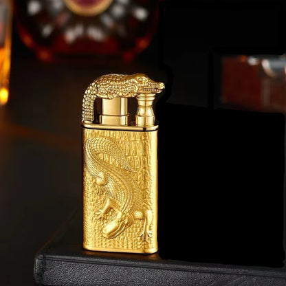 Windproof 3D Dragon Double Flame Torch + Lighter Combo, Perfect Gift for Men!