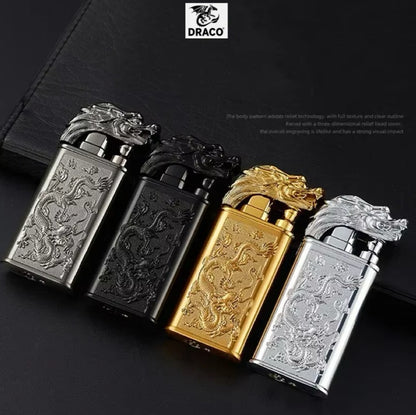 Windproof 3D Dragon Double Flame Torch + Lighter Combo, Perfect Gift for Men!